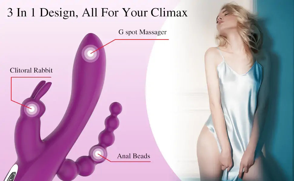 3 in 1 Rabbit Anal Dildo Vibrator