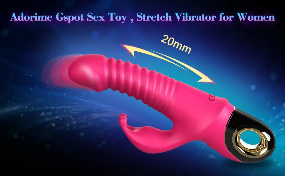 Hypnotic Bunny Smooth - Thrusting Dual Vibrator with 9 Vibrating & 5 Telescopic Modes