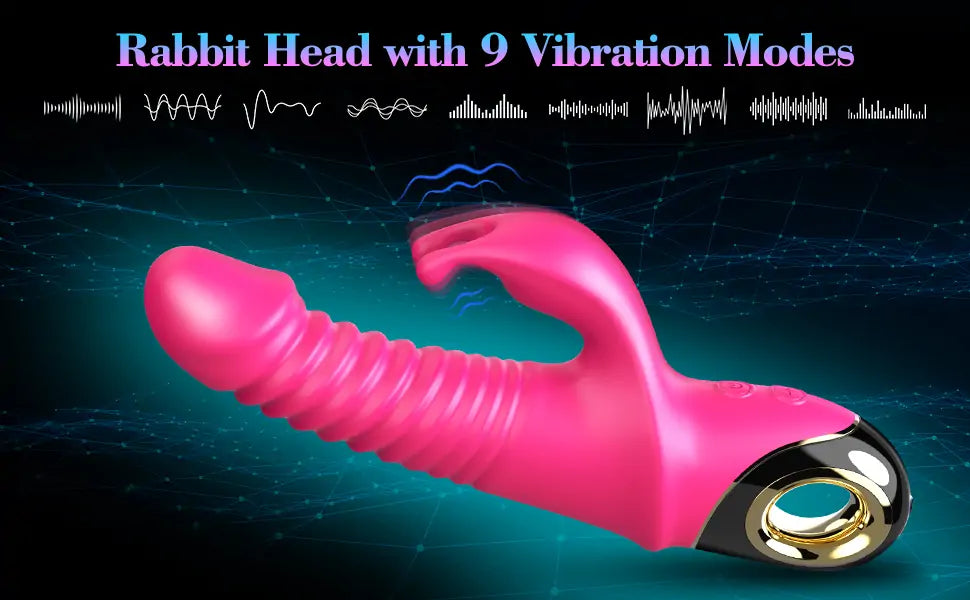 Hypnotic Bunny Smooth - Thrusting Dual Vibrator with 9 Vibrating & 5 Telescopic Modes