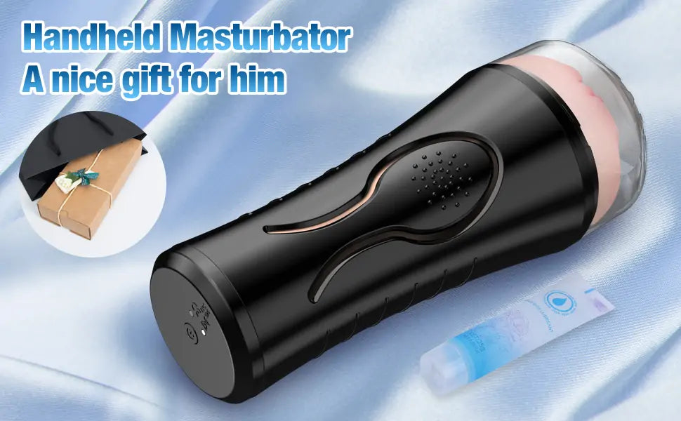 Vibrating Male Masturbator Squeezable Pocket Pussy Stroker