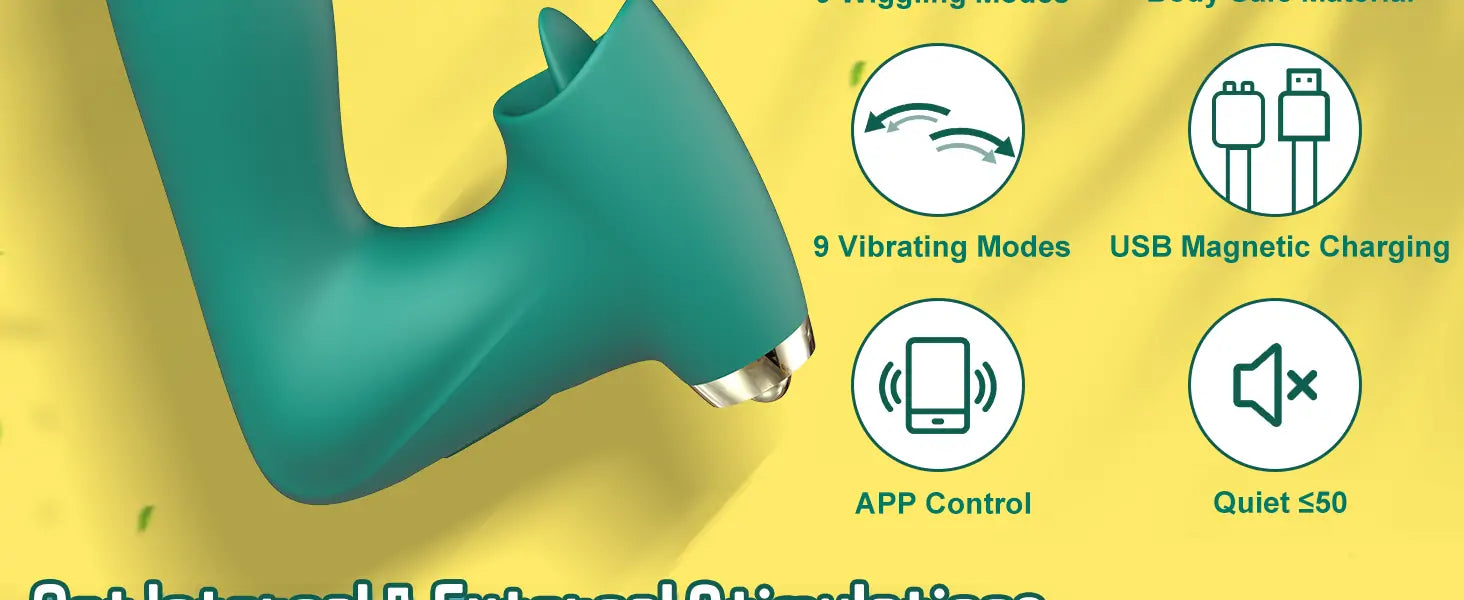 APP Remote Control Wearable Vibrator with 9 Tongue Licking & 9 Wiggling Modes