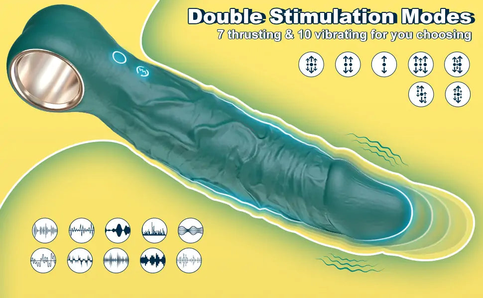 Adorime Realistic Silicone Thrusting Dildo Vibrator with 7 Thrusting & 10 Vibrating