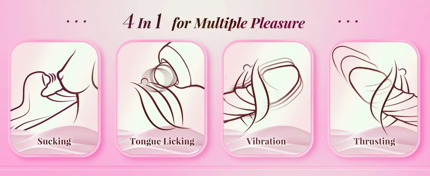 Rabbit Sucking Vibrator with 10 Vibrating 7 Thrust Modes with Licking