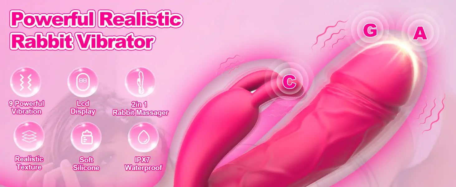 G-spot Rabbit Vibrator with LCD Display & 9 Powerful Vibrations