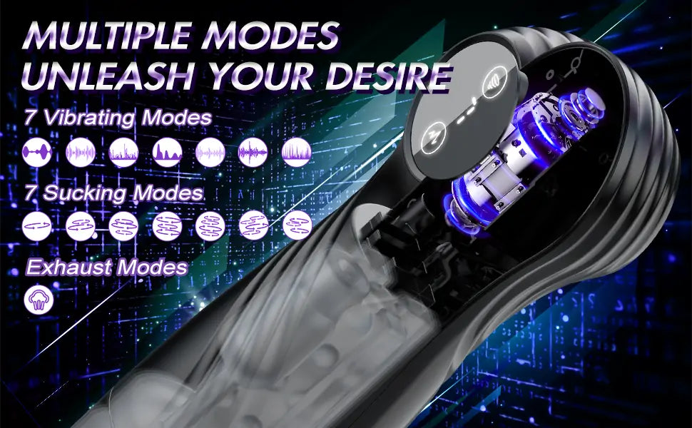 Blowjob Vaginal Pocket Pussy Stimulator with 7 Modes & Exhaust